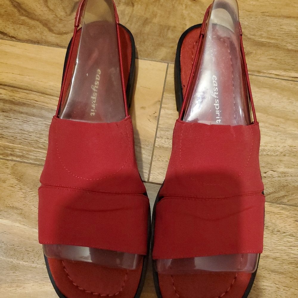 Easy Spirit I-Diplomat Red Fabric Sandals 8 1/2 M